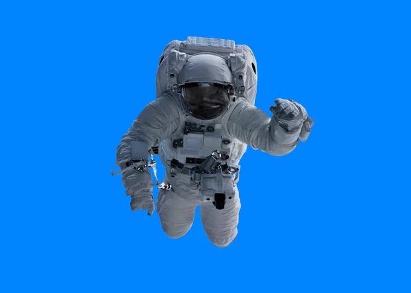 Astronaut isolerad på blå bakgrund 3d rendering element av t — Stockfoto