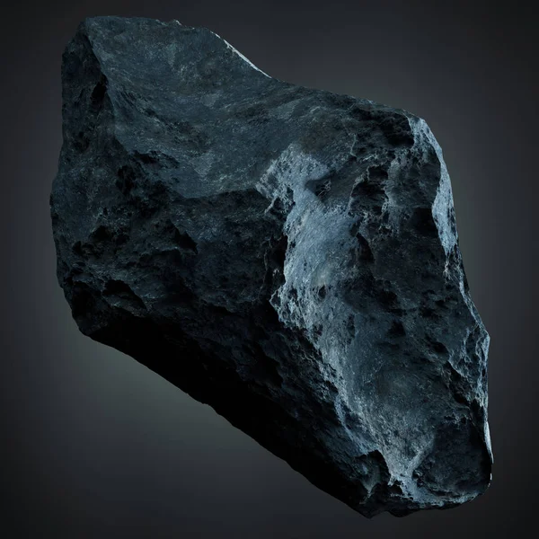 Dark rock asteroid izolat 3D randare — Fotografie, imagine de stoc