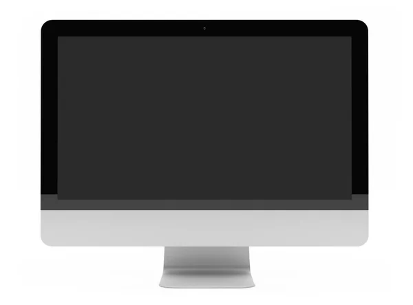 Сучасний екран комп'ютера на білому тлі 3D рендеринга — стокове фото
