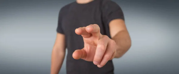 Empresário apontando dedo — Fotografia de Stock