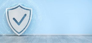 Kalkan kutsal kişilerin resmi iç bağlantıları 3d render ile