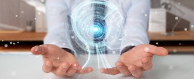 Dijital yapay zeka arabirimi 3d r kullanarak iş adamı