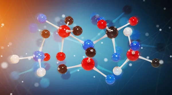 Сучасна структура цифрової молекули 3D рендерингу — стокове фото