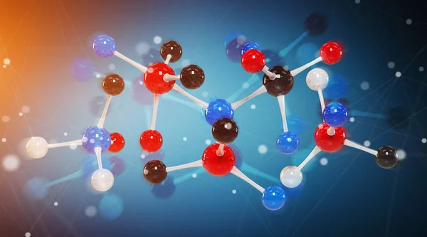 Estructura de molécula digital moderna Renderizado 3D —  Fotos de Stock