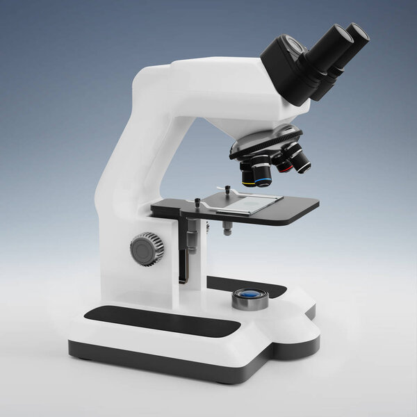 Modern digital microscope 3D rendering