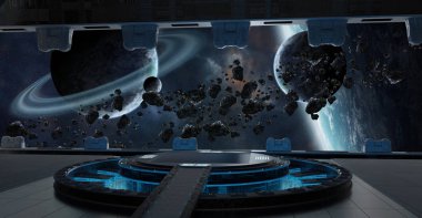 İniş pisti uzay İçişleri 3d render unsurları bu i