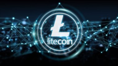Litecoins cryptocurrency arka plan 3d render
