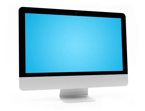 Layar komputer modern pada latar belakang 3D putih — Stok Foto