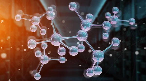 Estructura de molécula digital moderna Renderizado 3D —  Fotos de Stock