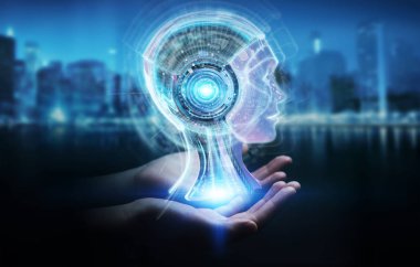 Dijital yapay zeka kullanarak işkadını arabirimi 3d