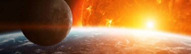 Gezegen yakın patlayan Earth 3d işleme öğeleri bu im