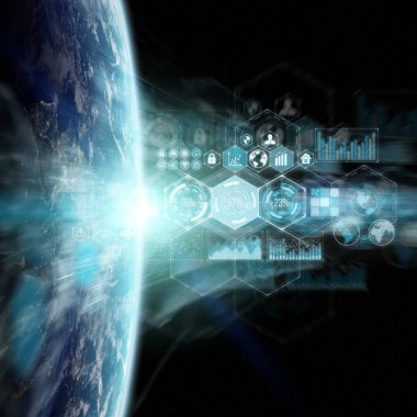 Grafik ve analiz Planet Earth 3d render çizelgeleri