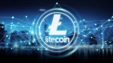 Litecoins cryptocurrency arka plan 3d render