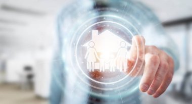 Aile Bakımı sigorta başvuru 3B oluşturmayı kullanarak iş adamı