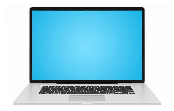 Nowoczesny srebrny laptop 3d renderowania — Zdjęcie stockowe