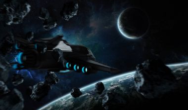 Uzak bir gezegende sistemi ile exoplanets 3d render elem alanda