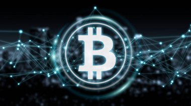 Bitcoins değişim arka plan 3d render