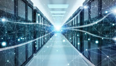 Sunucu odası Merkezi Cyber veriler 3B oluşturmayı alışverişi