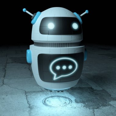 Fütüristik dijital sohbet etmek 3d render