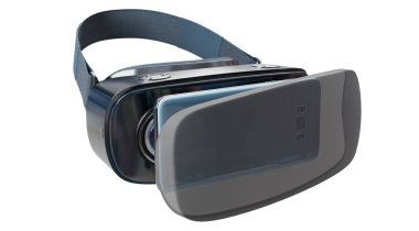 Sanal gerçeklik teknolojisi illüstrasyon 3d render gözlük