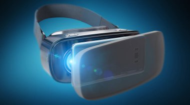 Sanal gerçeklik teknolojisi illüstrasyon 3d render gözlük