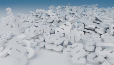 yere düşen 3d render hukuk paragraf simgeler