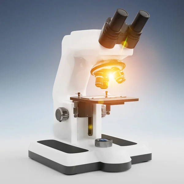 Microscopio digital moderno 3D renderizado — Foto de Stock