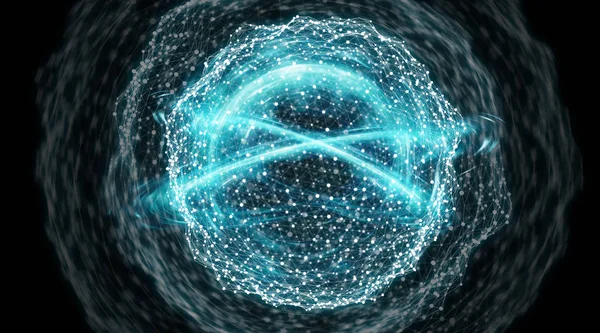 Dijital ağ bağlantısı küre arabirimi 3d render