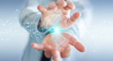 ABD dünya harita arabirimi 3d işlemesini kullanan iş adamı