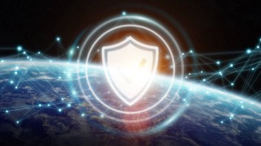 Siber Güvenlik Planet Earth 3d render