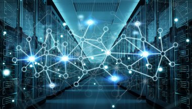 Sunucu odası Merkezi Cyber veriler 3B oluşturmayı alışverişi