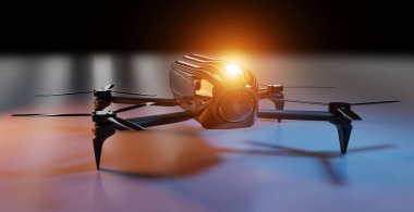 Modern dron 3d render
