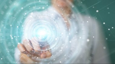 Dijital ağ bağlantısı kullanarak işkadını arabirimi 3d parçalamak