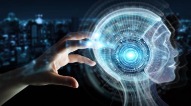 Dijital yapay zeka kullanarak işkadını arabirimi 3d