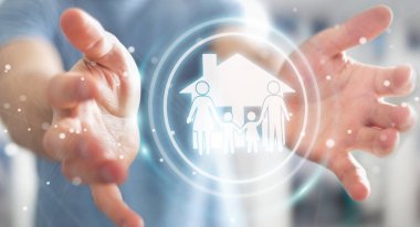 Aile Bakımı sigorta başvuru 3B oluşturmayı kullanarak iş adamı