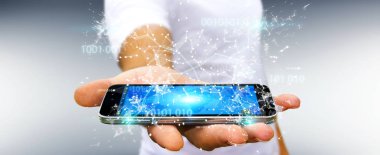 İşadamı dijital ikili kod bağlantısı'nı kullanarak ağ 3d parçalamak