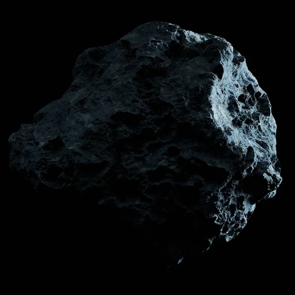 Donkere rock asteroïde geïsoleerde 3D-rendering — Stockfoto
