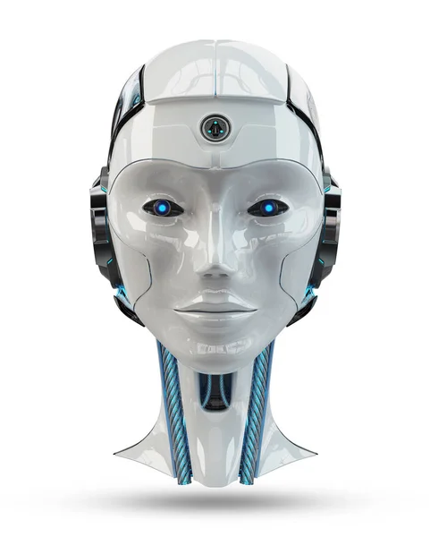 Tête de cyborg intelligence artificielle rendu 3D — Photo