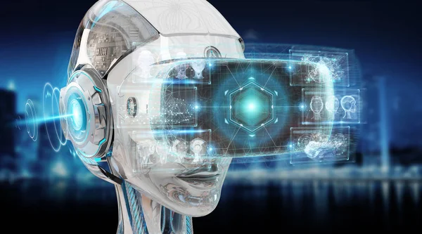 Virtuelle Realität und Illustration der künstlichen Intelligenz 3d rend — Stockfoto
