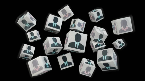 Candidate for a job cube illustration 3D rendering — Stock Photo, Image