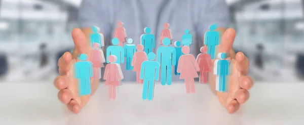 3D rendering grup insan kullanarak iş adamı — Stok fotoğraf
