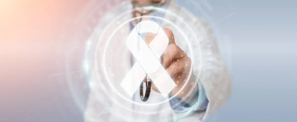 디지털 리본 암 인터페이스 3d 렌더링을 사용 하 여 의사 — 스톡 사진