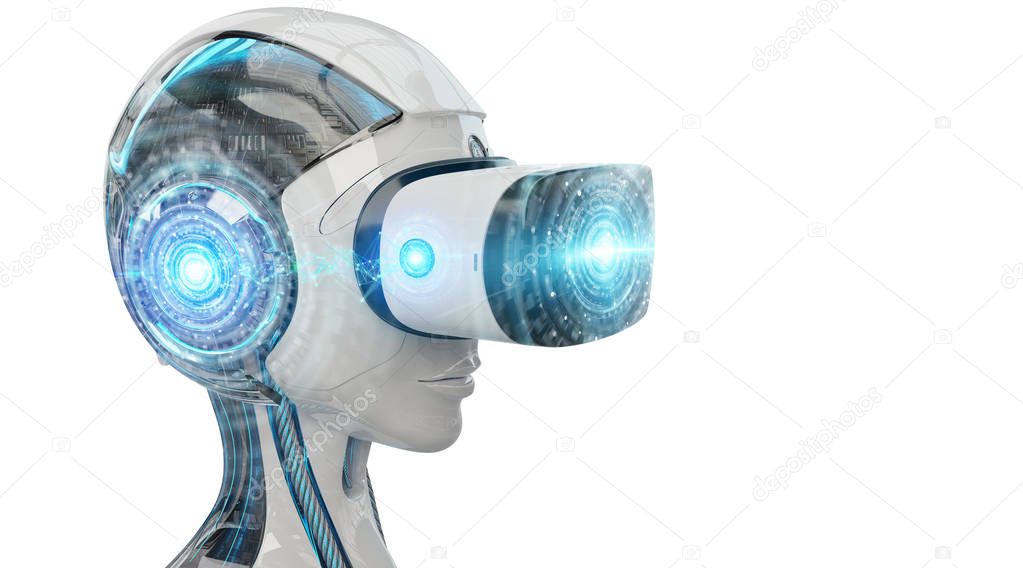 Virtual reality and artificial intelligence illustration 3D rend