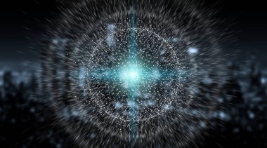 Bağlantıları sistem Küre ve veri değişim 3d render