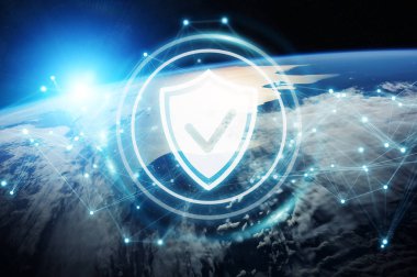 Siber Güvenlik Planet Earth 3d render