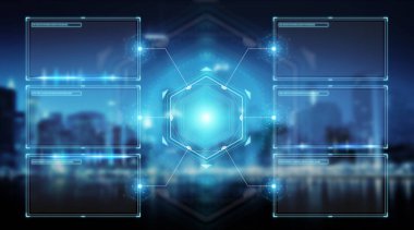 Hologram veriler 3B oluşturmayı arabirimiyle dijital ekranlar