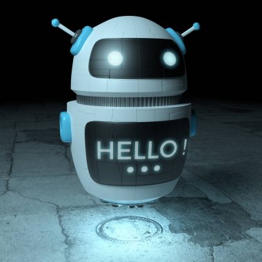 Fütüristik dijital sohbet etmek 3d render