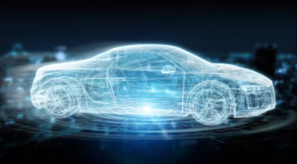 Modern digital smart car interface 3D rendering — Stock Photo, Image