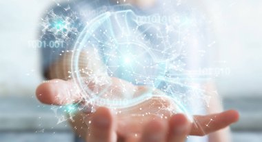 Dijital yapay zeka arabirimi 3d r kullanarak iş adamı