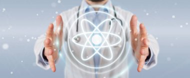 Dijital molekül arabirimi 3d rendering kullanarak doktor